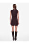 Slim Fit Sleeveless Crew Neck Ornate Buttoned Napoleon Closure Tweed Mini Dress - 4