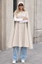 Women's Buttoned Premium Comfort Cream Cashmere Poncho - 4