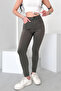 Women's Light Khaki Super Skinny Fit High Waist Lycra Stretchy Jean Denim Trousers Jenni̇e-2009 - 4