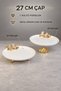 2-Piece Porcelain Gold Metal Leg Presentation Stand Serving Stand & Daisy Detailed Cake Stand - 2