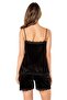 Women's Black Velvet Shorts with Lace Trim - 4