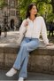 Ecru Essentials Fit Women's Zip Hoodie 100% Cotton Hooded Off Shoulder Zip Kangaroo Pocket - 9