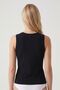 Women's Black Cotton Zero Sleeve Tank Top - 3