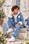 Boy's Hooded Blue Thick Denim Coat - 5