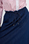 Elastic Waist Non Denim Skirt Navy Blue - 6