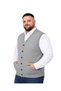 Men's Large Size Gray Knit Vest with Pockets 3Xl-4Xl-5Xl-6Xl - 3