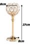Gold Crystal Candle Holder Set,3 Pieces Metal Tealight Candelabras,Tall Votive Candlesticks for Dining Table Centerpiece and Wedding Decor - 3