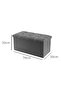 80L Foldable Storage Ottoman Bench,Upholstered Chesterfield Style Seat,76 x 38 x 38 cm,Dark Gray - 6