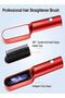 Hair Straightening Brush,Fast Heating Flat Iron Comb for Home Salon,Red - 5