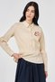 100% Cotton Embroidered Detailed Gofreli Blouse Cream