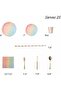200-Piece Rainbow Pastel Disposable Party Dinnerware Set,Serves 25,Plates,Cups,Napkins,and Gold Plastic Cutlery for Birthdays and Weddings - 3