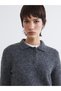 Nevavm Lcw Vision Anthracite Polo Neck Women's Knitwear Sweater with a Difference - 3