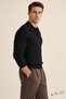 Men's Black Buttoned Polo Collar Knitwear Sweater - 2