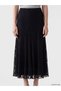 Alita City Farkıyla Xside Black Lace Patterned Long Women's Skirt - 3