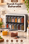 1118 12-Piece Spice Storage Container Set with Stand, Labels, Self-Adhesive, Spoons, and Lids