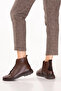 Women's Lightweight Light Sole Lace-Up Zippered Daily Boots Elnr.2102 Brown - 3