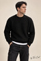 Men's Black Regular Crew Neck Knit Sweater