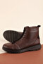 Women's Lightweight Light Sole Lace-Up Zippered Daily Boots Elnr.2102 Brown - 6