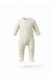 Baby Girl Textured Pique Fabric Cotton Hat and Booties Jumpsuit - 5