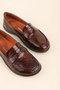 Women's Genuine Leather Wide Toe Comfortable Loafer Shoes Esfa.602 Brown Honeycomb - 6