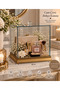 Glass Engagement Trousseau Package Box 25*25*20 cm Bride and Groom Package Wooden Mirror Bottom