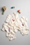 Set of 3 100% Cotton Appliqued and Embroidered Baby and Kids Bodysuits & Bodysuits (Ice Cream)