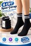 6 Pairs Men's Sports Socks Black White Striped Patterned College Socks Athlete Socks