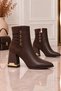 Women's Thick Heeled Boots with Lace-Up and Zipper, Daily Stylish Boots