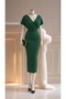 Viola Pearl Detail Dress Green 582167 - 2