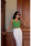 Sleeveless Strappy Square Neck Women's Knitted Blouse - 2