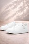 Genuine Leather Women's White Lace-Up Star Sneaker Shoes
