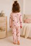 Girl's Bow Print Shirt Collar Buttoned Pajama Set - 2