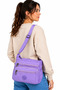 Water Resistant Multi-Compartment Women's Cross Shoulder Bag Women's Mail Bag 4100 Lilac - 2