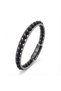 Onyx Natural Stone and Steel Rope Braided Men's Bracelet - 20 cm - 5