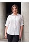 Women's Plus Size Striped Shirt Oversize Loose Short Sleeve Viscose White