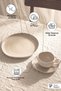 Roma Beige Porcelain 18 Piece Cake and Tea Serving Set - 2