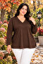 Women's Plus Size Wide Collar Long Sleeve Blouse - 3