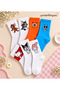 7-Pack Cartoon Cute Character Cheerful College Tennis Socks
