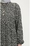 Black Viscose Plus Size Patterned Dress - 4086-06 - 4