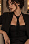 Black Pearl Design Tie Necklace – Elegant and Modern Accessory for Women - 4