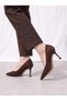Vega Sola Women's Pointed Toe Thin Heeled Shoes 00123005 Matte Brown - 2