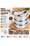 3-Tier Steel Lunch Box 16 cm - Food Transport Container - 3