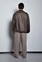 Men's relaxed fit waxed jacket with contrast collar - brown - 7