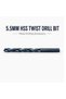5.5mm HSS Twist Drill Bit for Metal, High Speed Steel Straight Shank Jobber Drill Bit, Spiral Flute Metal Drilling Tool for Workshop, Repair & DIY