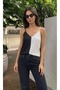 Sleeveless Strappy V-Neck Tricot Women's Blouse