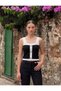 Sleeveless Strappy Women's Knitted Blouse with Button Detail - 2