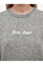 Wool Blend Crew Neck Long Sleeve Knit Sweater with Angel Motif on the Back - 5