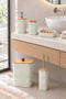 Natural Bamboo Detailed 5-Piece Bathroom Set, Sage Green, 8 Liters, 21 X 19 X 25 cm - 3