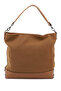 Women's Tan Suede Long Strap Hand and Shoulder Bag - 5