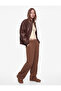 Regular Waist Pleated Pocketed Buttoned Balloon Fit Plaid Barrel Trousers - 2